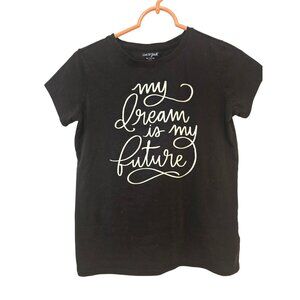 Cat & Jack Tee Shirt Black Round Neck My Dream is My Future Girls Sze XL (14/16)